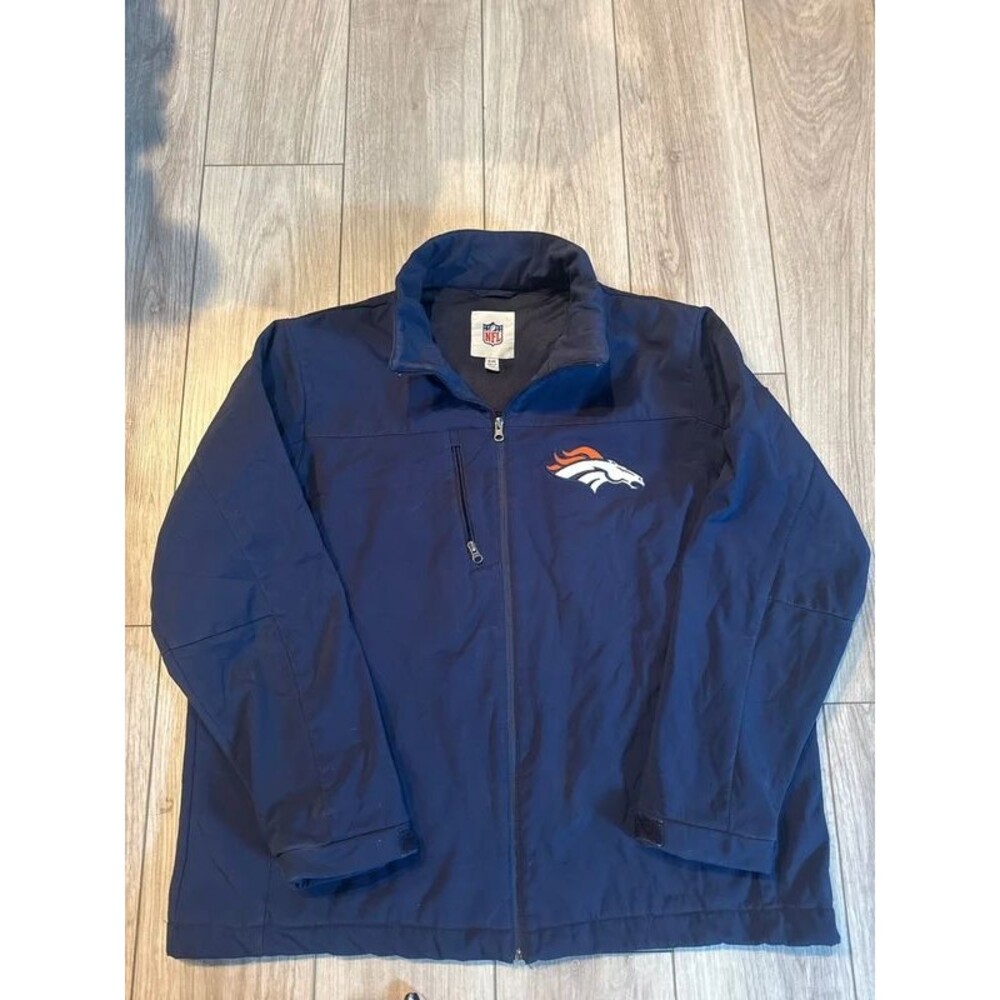 Official NFL Denver Bronco Men's Full-Zip Performance Softshell Fleece Jacket XL